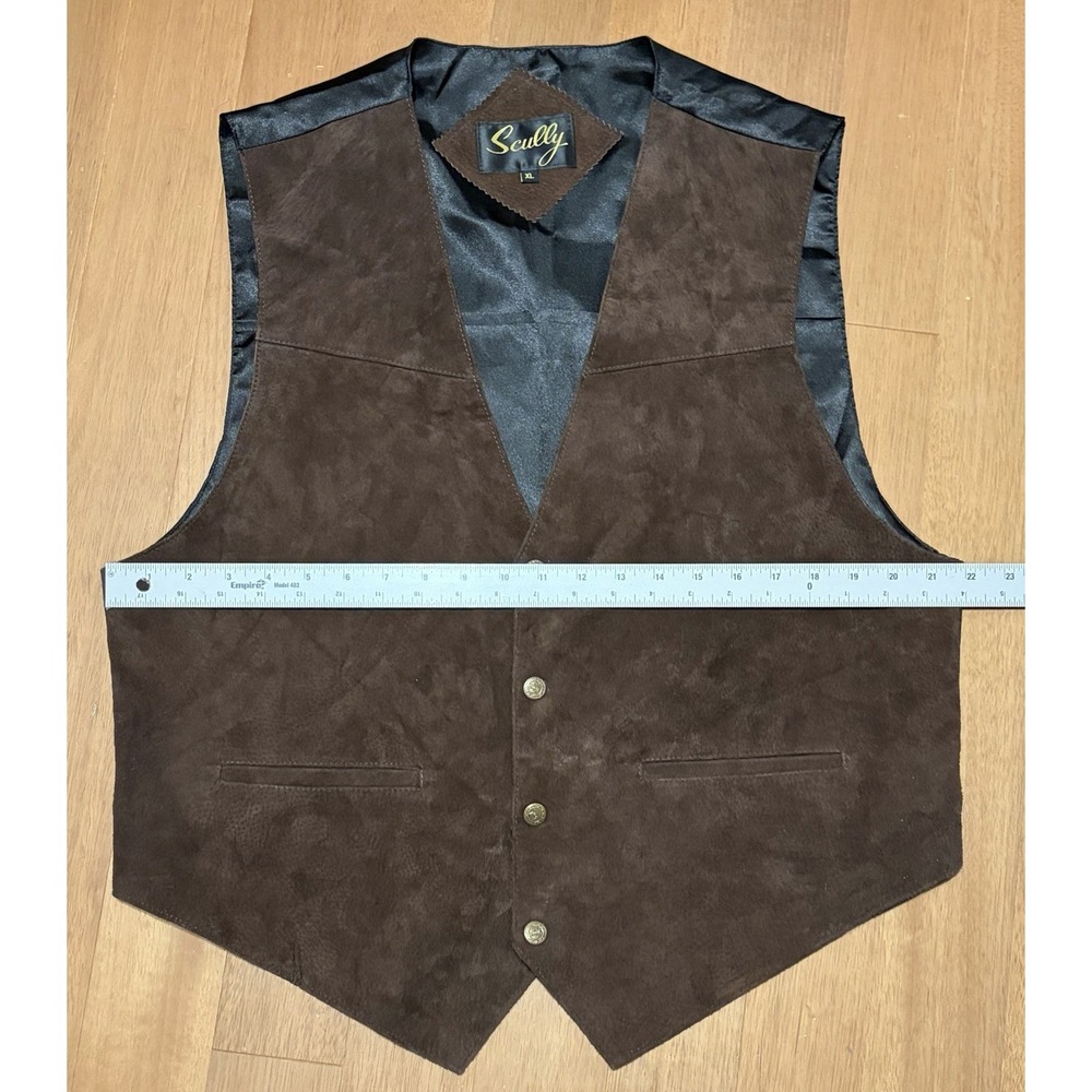 Scully Vest Mens Brown Suede Leather Western Waistcoat Cowboy Style XL EUC USA - Picture 6 of 7
